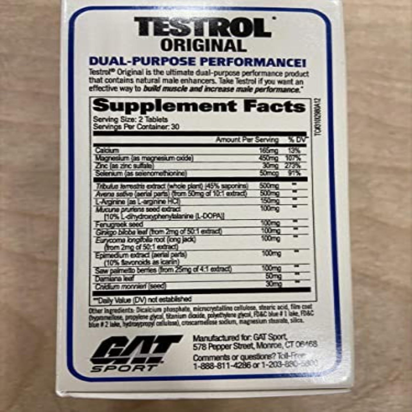 GAT SPORT Testrol Test Booster for Men, 60 Tablets