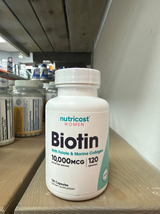 Nutricost Women Biotin 10.000mcg (120 servings) - with Folate & Collagen, Gluten Free & Non-GMO