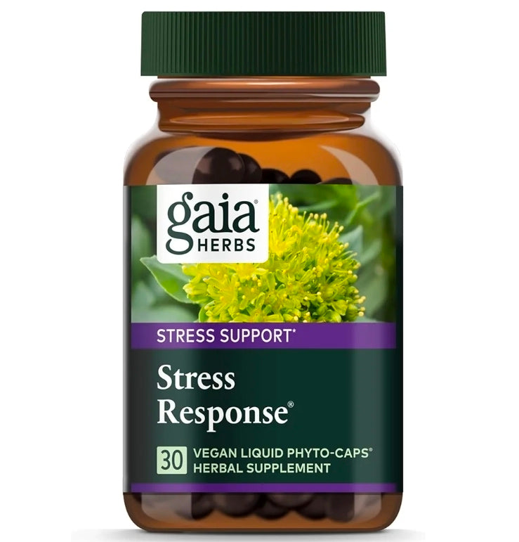 Gaia Herbs Stress Response Supplements - Supports Relaxation & Healthy Stress Response* - with Rhodiola, Holy Basil, Ashwagandha & More - 30 Vegan Liquid Phyto-Caps (15 Servings)