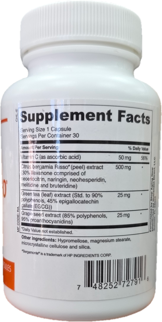 Cholesterol360, Dietary Supplement, 30 Veggie Capsules with Bergamonte Citrus Extract, Green Tea and Grape Seed