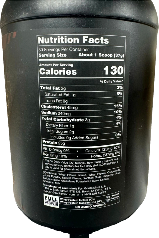 Gorilla Mode Premium Whey Protein - Milk Chocolate 30 Servings 1,110G / 2.45LB