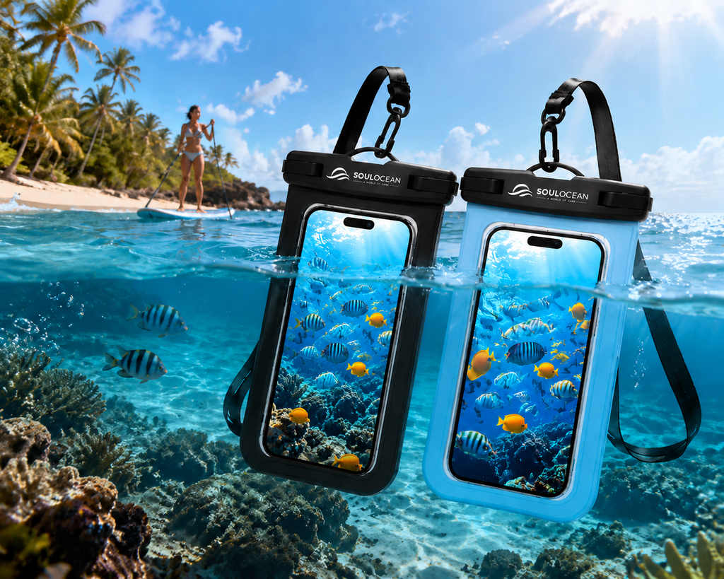 SOULOCEAN Waterproof Phone Pouch, IPX8, 2 Pack, Fits Most Smartphones, Dry Bag