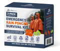 SOULOCEAN Emergency Rain Poncho Survival Kit with Reflective Bands for Low Visibility