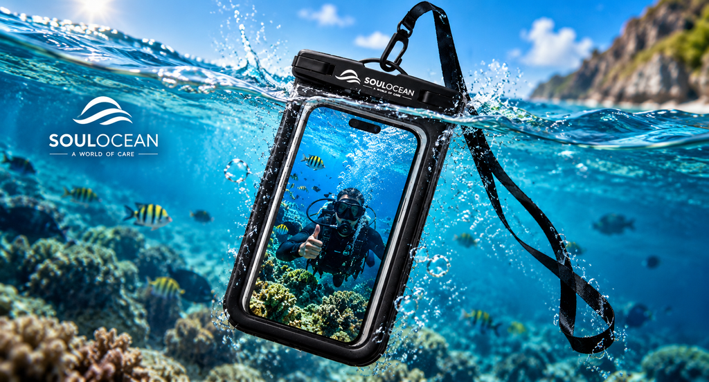 SOULOCEAN Waterproof Phone Pouch, IPX8, 2 Pack, Fits Most Smartphones, Dry Bag
