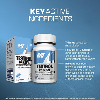 GAT SPORT Testrol Test Booster for Men, 60 Tablets
