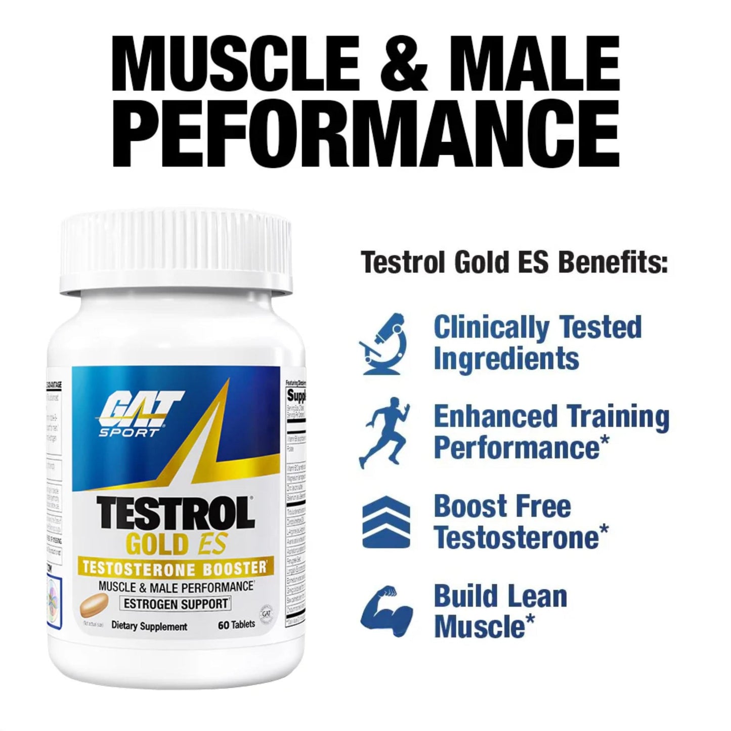 GAT SPORT Testrol Test Booster for Men, 60 Tablets