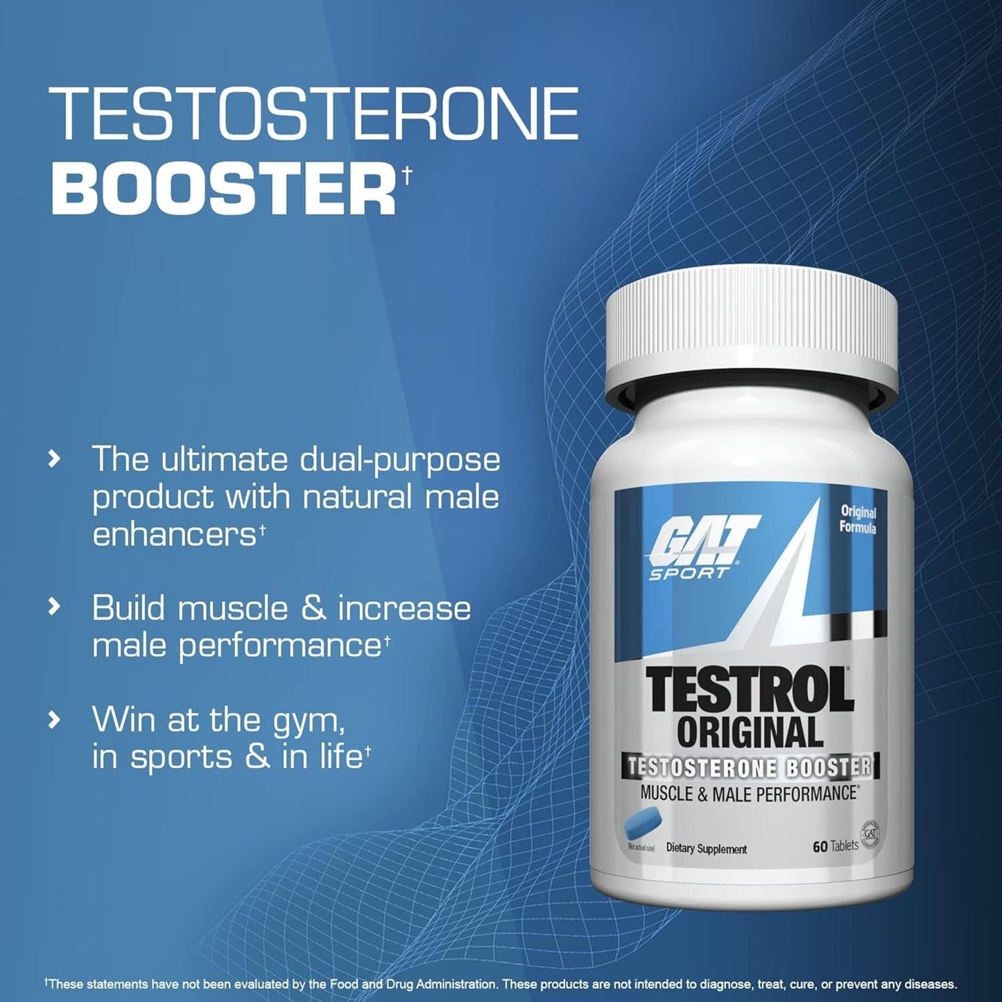 GAT SPORT Testrol Test Booster for Men, 60 Tablets