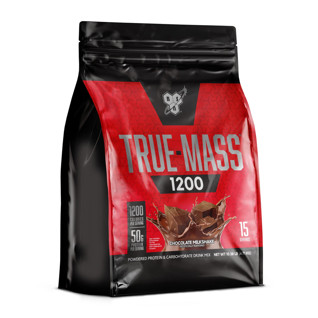 BSN True-Mass Weight Gainer, Muscle Mass Gainer Protein Powder, Vanilla Ice Cream, 5.82 Pound