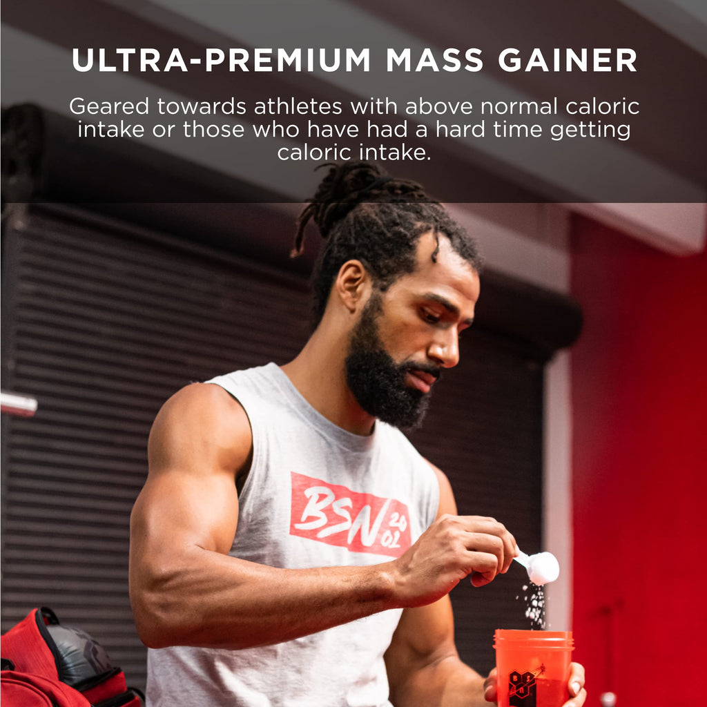 BSN True-Mass Weight Gainer, Muscle Mass Gainer Protein Powder, Vanilla Ice Cream, 5.82 Pound
