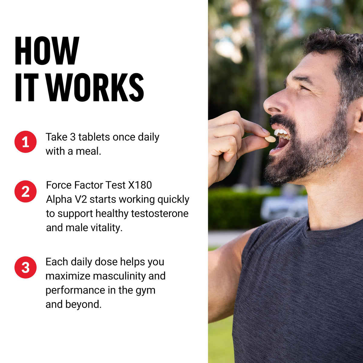 Force Factor Test X180 Alpha v2 T-Support for Men, T-Supplement to Help Build Strength, Boost Nitric Oxide, and Support Daily Performance, 120 Tablets
