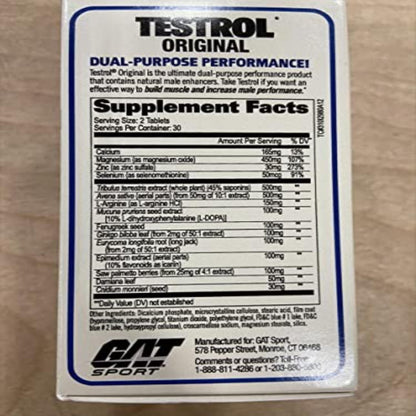 GAT SPORT Testrol Test Booster for Men, 60 Tablets