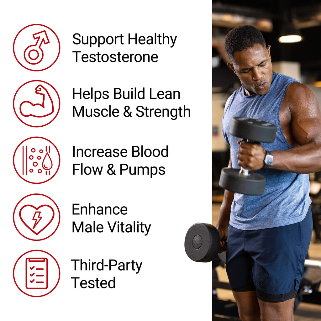 Force Factor Test X180 Alpha v2 T-Support for Men, T-Supplement to Help Build Strength, Boost Nitric Oxide, and Support Daily Performance, 120 Tablets