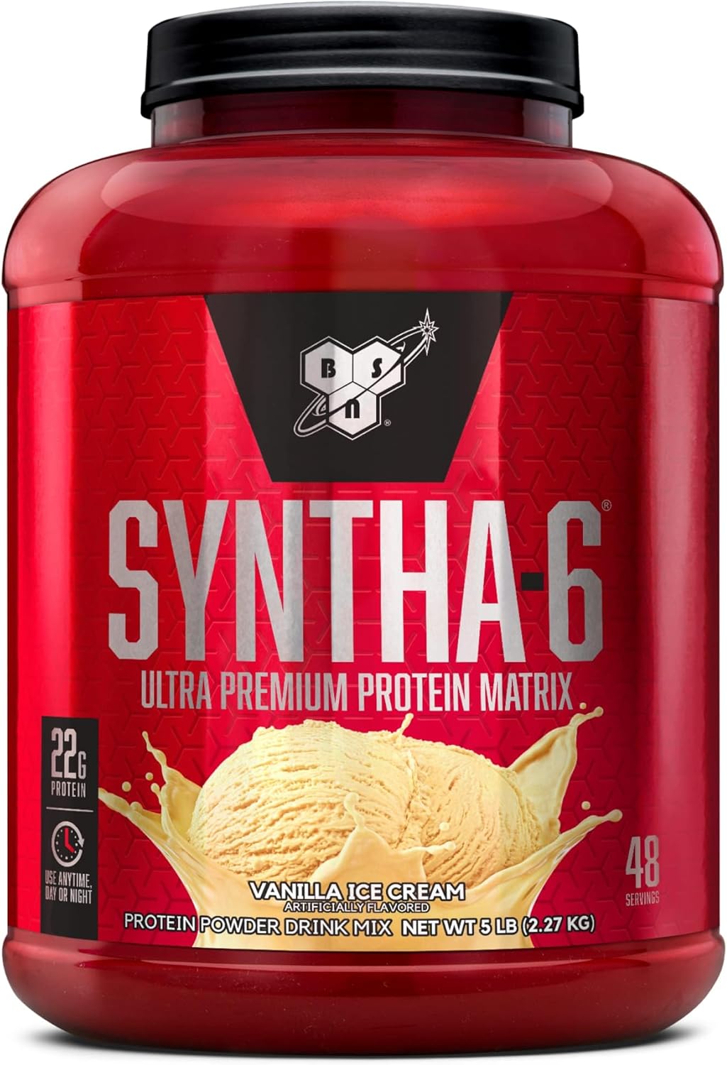 BSN SYNTHA-6 Premium Protein Powder, 6g Fiber, Whey Isolate, 48 Servings