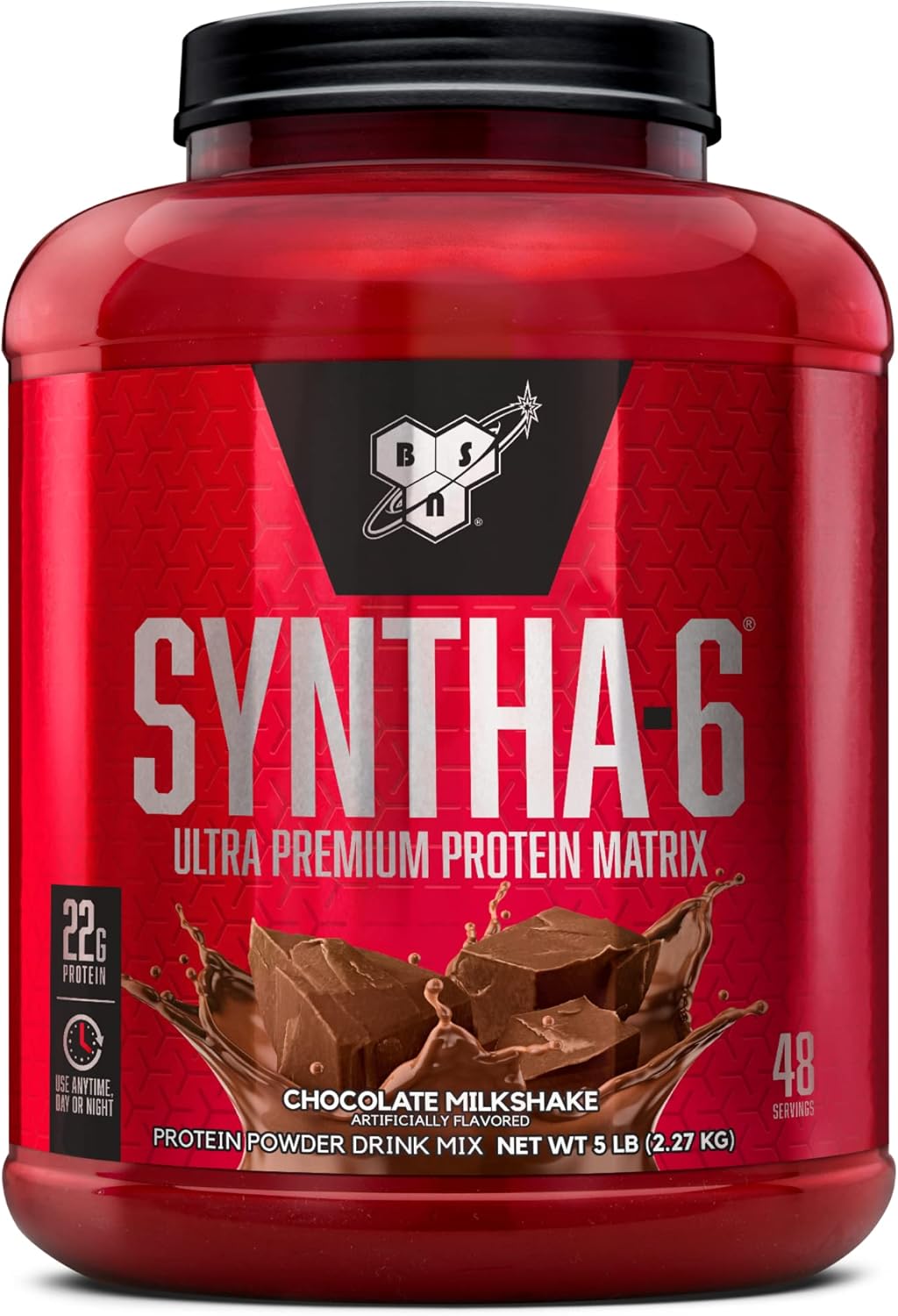 BSN SYNTHA-6 Premium Protein Powder, 6g Fiber, Whey Isolate, 48 Servings