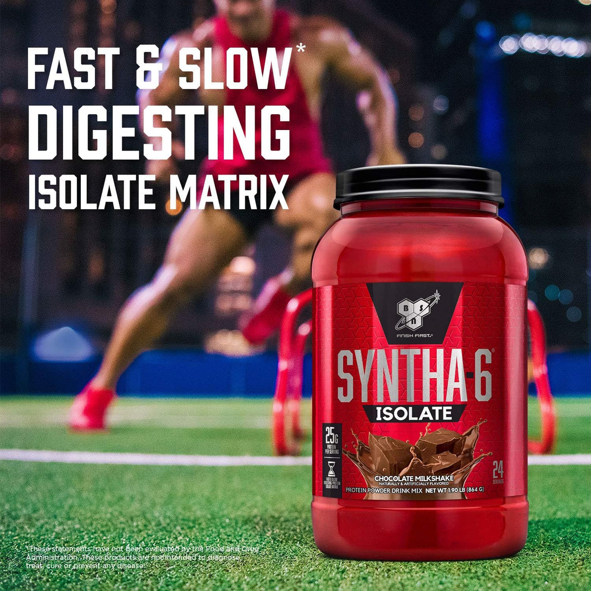 BSN SYNTHA-6 Isolate Whey Protein Powder, Chocolate Milkshake, 48 Servings