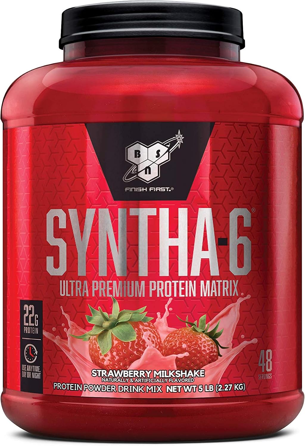 BSN SYNTHA-6 Protein Powder, Strawberry Milkshake, 5.0 Pound