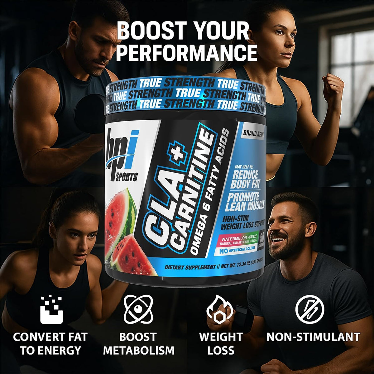 BPI Sports CLA+Carnitine – Caffeine Free, Watermelon, 50 Servings