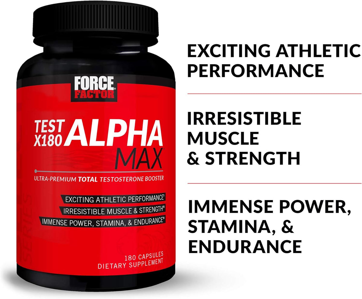 Force Factor Test X180 Alpha Max Total Testosterone & Nitric Oxide Booster