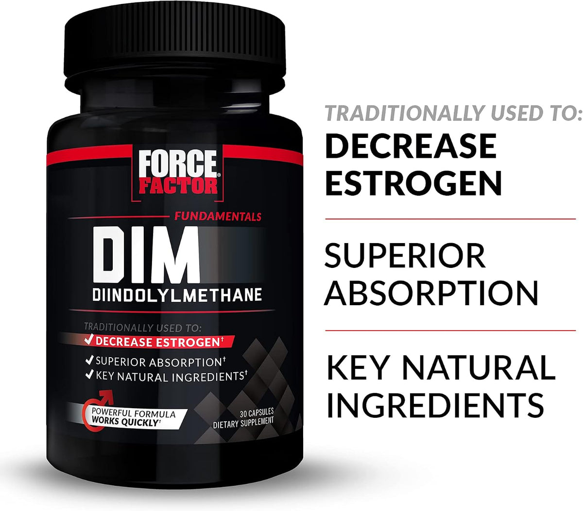 Force Factor DIM, 300mg Diindolylmethane Capsules