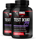 Force Factor Test X180 PM, 2-Pack, Testosterone Booster for Men, Overnight Testosterone Supplement to Build Muscle, Increase Strength, and Promote Deeper, Healthier Sleep and Recovery, 240 Tablets