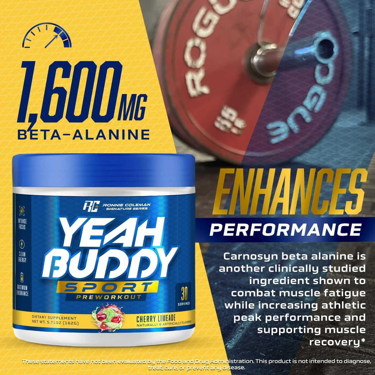 Ronnie Coleman Signature Series NEW Pre Workout Powder for Women & Men, Preworkout w/Amino Acid Beta Alanine, L Citrulline, Caffeine for Energy Support, Endurance & Focus (Carnival Rush)