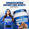 Gaspari Nutrition Proven Blend, Multi Source Protein Powder, Beef Protein Isolate, Whey Concentrate, and Whey Isolate, Builds Lean Muscle, 24g of Protein (28 Servings, Double Chocolate)