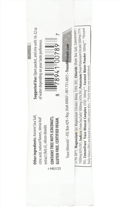 Trace Minerals ZeroLyte Salty Watermelon Flavor - Sugar Free Electrolyte Drink Mix - Supports Hydration, Energy, Stamina - Ancient Sea Salt, Full Spectrum Minerals, Coconut Water
