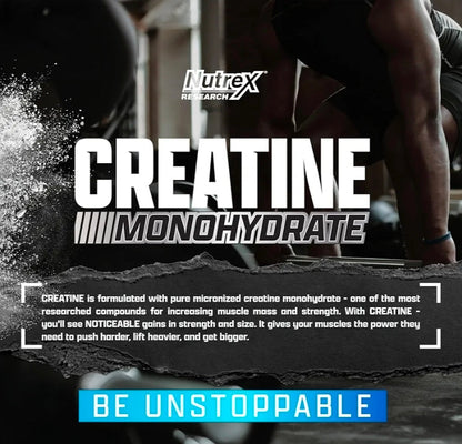 Nutrex Research Creatine Monohydrate Powder 60 Servings | Unflavored 5G Micronized Creatine Powder | Gluten Free