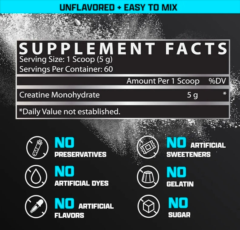 Nutrex Research Creatine Monohydrate Powder 60 Servings | Unflavored 5G Micronized Creatine Powder | Gluten Free