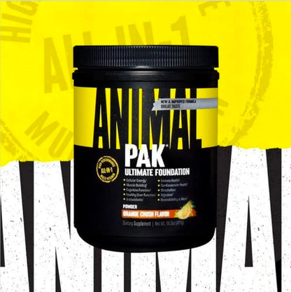 Animal Pak - Convenient All-in-One Vitamin & Supplement Powder, Orange Crush - Zinc, Vitamins C, B, D, Amino Acids, Immune Support, Digestive Enzymes - Daily Multivitamin for Women & Men - 60 Scoops