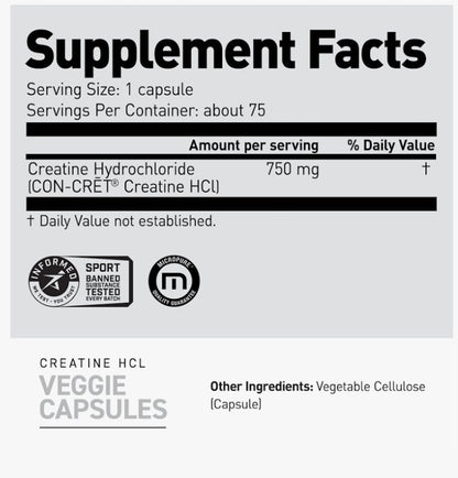 Kaged Creatine HCl Powder | 7X Concentrated vs Mono | Muscle Building & Recovery | High Absorption | No Bloating | Creatine for Men & Women | Vegan, Gluten Free | Lemon Lime | 75 Servings