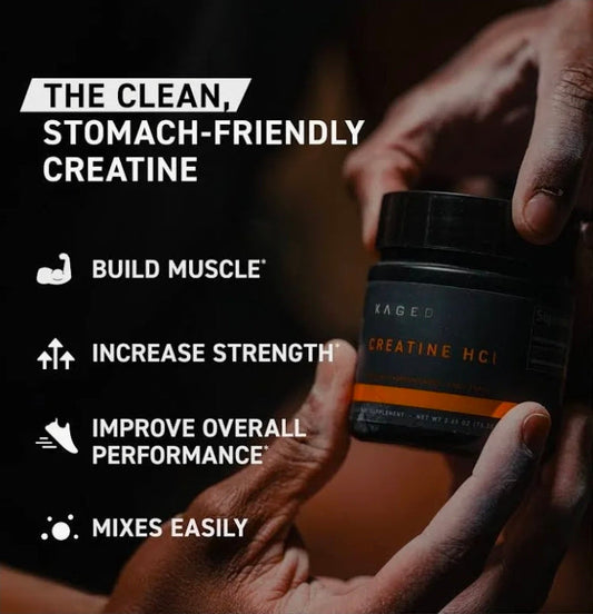 Kaged Creatine HCl Powder | 7X Concentrated vs Mono | Muscle Building & Recovery | High Absorption | No Bloating | Creatine for Men & Women | Vegan, Gluten Free | Lemon Lime | 75 Servings